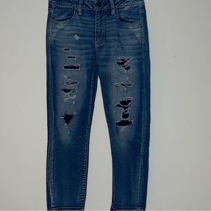 American Eagle Distressed Jegging Crop